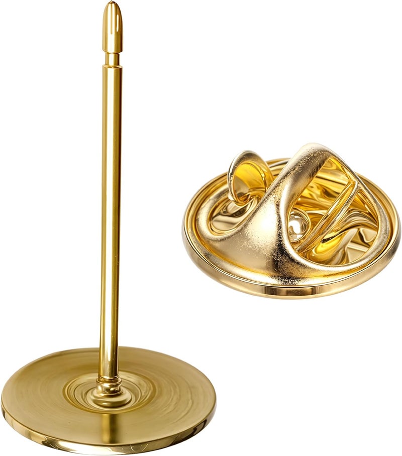 ANDUSTRIAL 1 inch Premium Quality Lacquered Coated Polished Brass Pin & Butterfly Or Military Clutch/Backs - For Hanging Tags on Display Area Rugs, Fabrics and Other Retail Items - Solid Brass (Gold), Pack of 50 - Image 3
